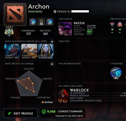 Archon IV | MMR: 2850 - Behavior: 9950