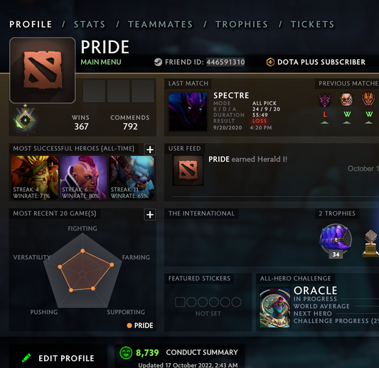 Herald I | MMR: 110 - Behavior: 8739