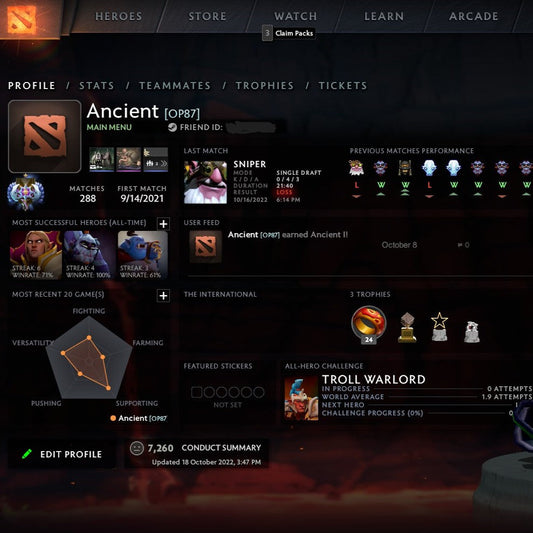 Ancient I | MMR: 3950 - Behavior: 7260