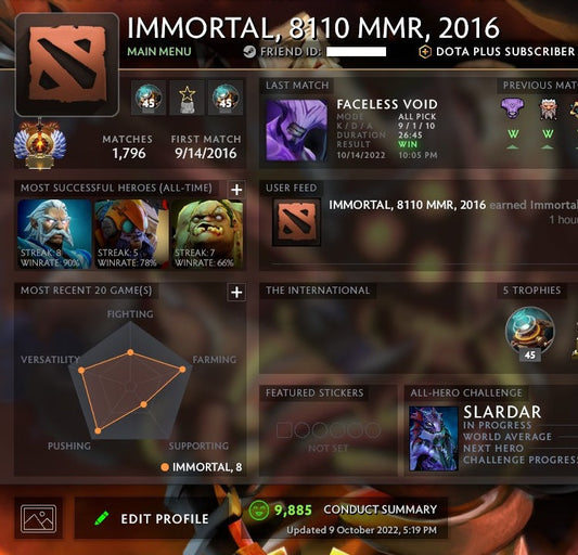 Immortal | MMR: 8110 - Behavior: 9885