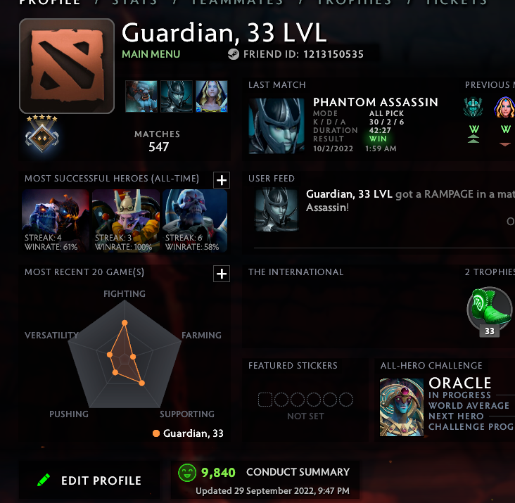 Guardian V | MMR: 1520 - Behavior: 9840