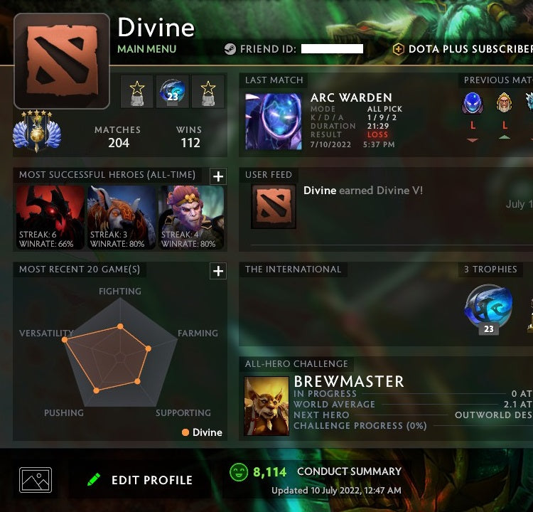 Divine V | MMR: 5590 - Behavior: 8114