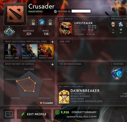 Crusader I | MMR: 1630 - Behavior: 9950