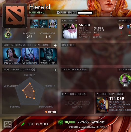 Herald II | MMR: 260 - Behavior: 10000