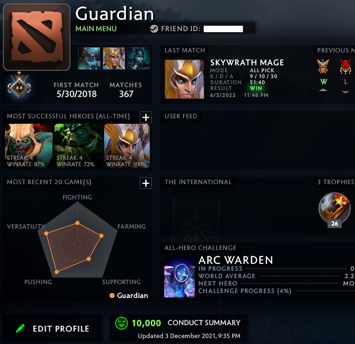 Guardian I | MMR: 850 - Behavior: 10000