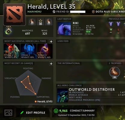 Herald III | MMR: 340 - Behavior: 9965