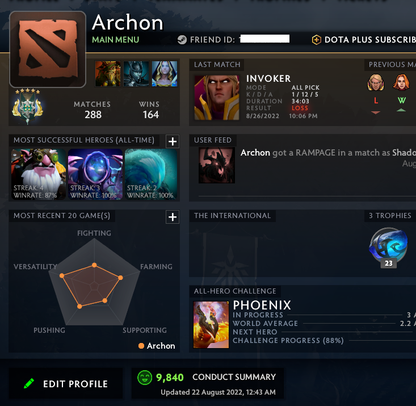 Archon V | MMR: 2990 - Behavior: 9840