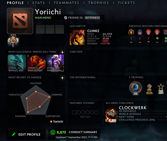 Legend III | MMR: 3330 - Behavior: 8875