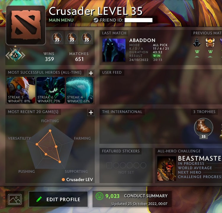 Crusader I | MMR: 1490 - Behavior: 9023