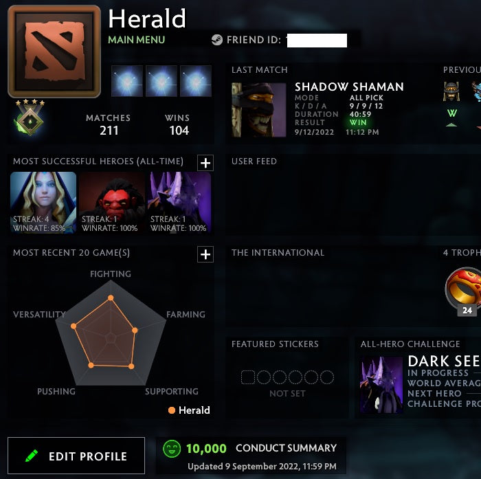 Herald IV | MMR: 610 - Behavior: 10000