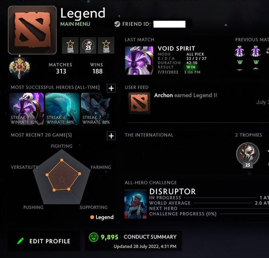 Legend I | MMR: 3200 - Behavior: 9895