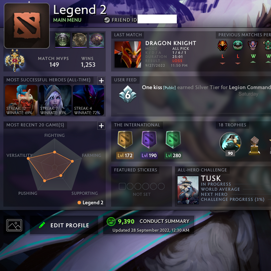 Legend II | MMR: 3310 - Behavior: 9390