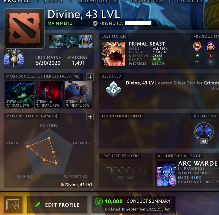 Divine IV | MMR: 5300 - Behavior: 10000