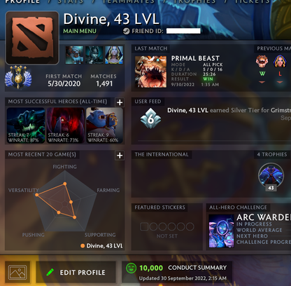 Divine IV | MMR: 5300 - Behavior: 10000