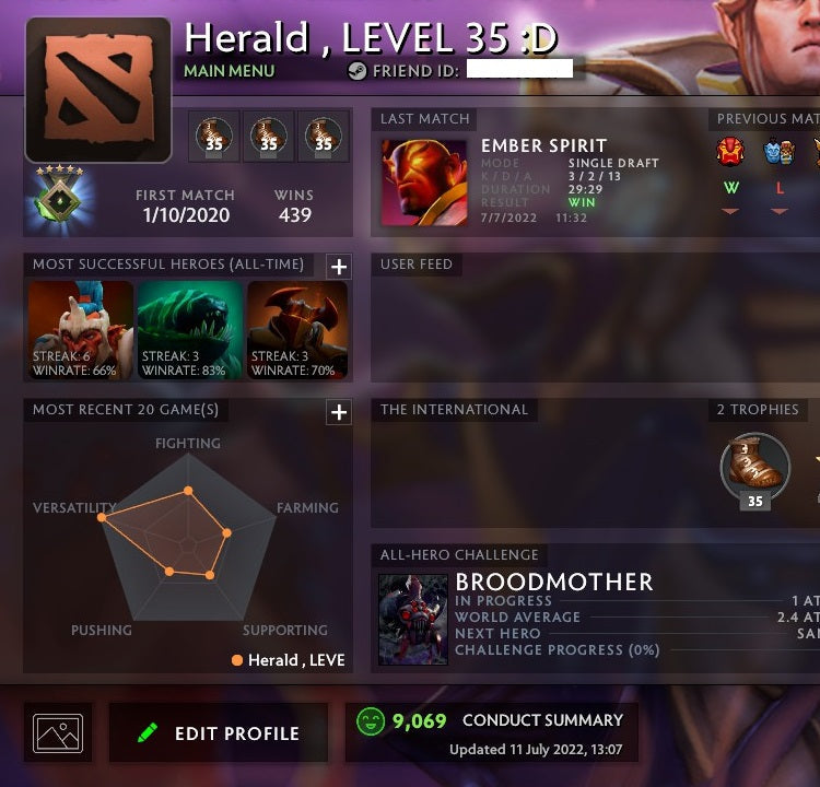 Herald V | MMR: 650 - Behavior: 9069