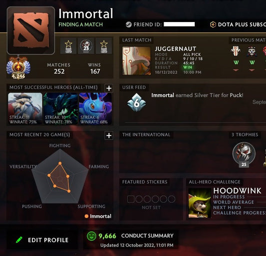 Immortal [Leaderboard] | MMR: 6380 - Behavior: 9666