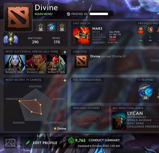 Divine II | MMR: 4790 - Behavior: 9765