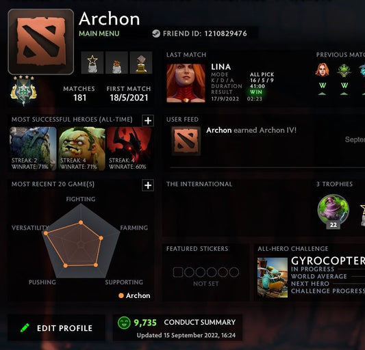 Archon IV | MMR: 2840 - Behavior: 9735