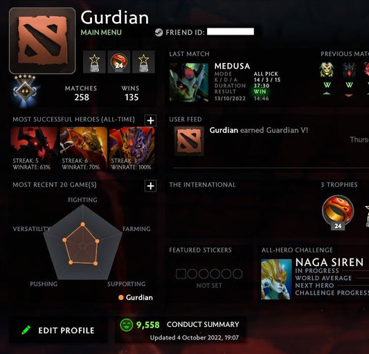 Guardian V | MMR: 1390 - Behavior: 9558