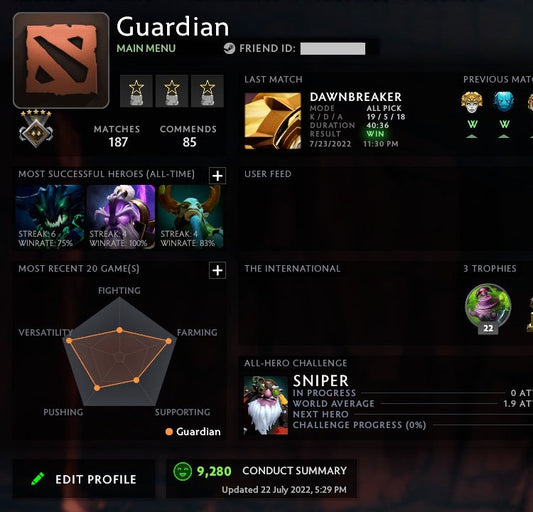 Guardian V | MMR: 1420 - Behavior: 9280