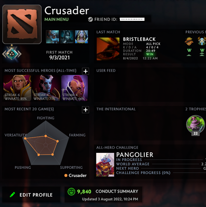 Crusader I | MMR: 1650 - Behavior: 9840