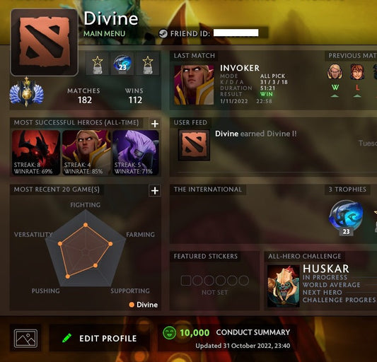 Divine I | MMR: 4770 - Behavior: 9655