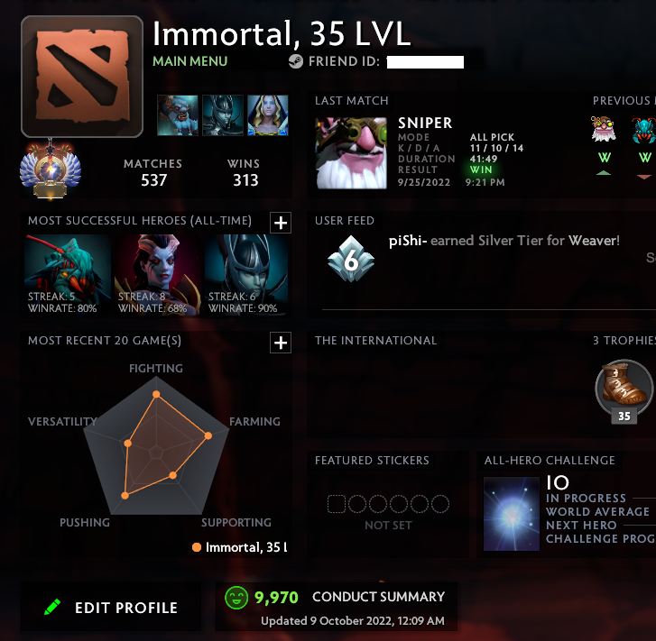 Immortal | MMR: 6640 - Behavior: 9970