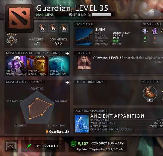 Guardian V | MMR: 1380 - Behavior: 9507