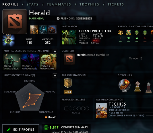 Herald III | MMR: 350 - Behavior: 8817