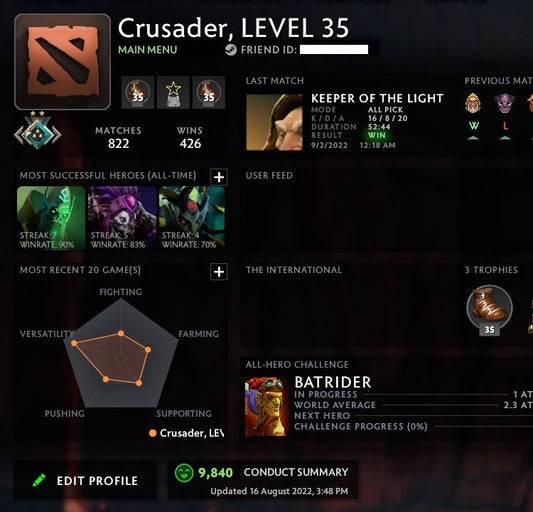 Crusader II | MMR: 1780 - Behavior: 9840