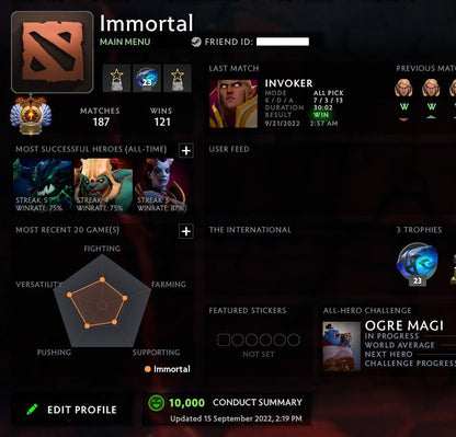 Immortal | MMR: 6020 - Behavior: 10000