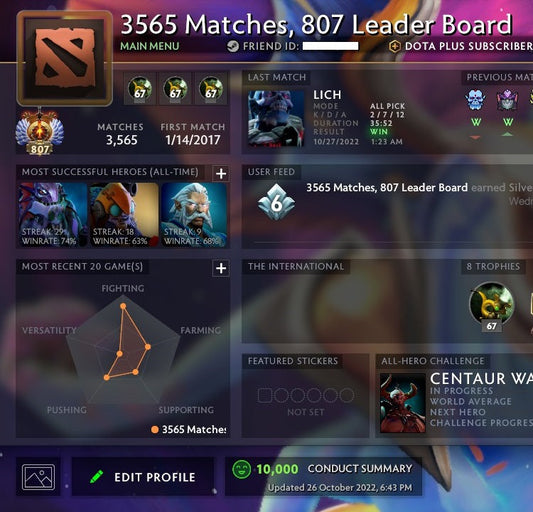 Immortal [Leaderboard] | MMR: 8000 - Behavior: 10000