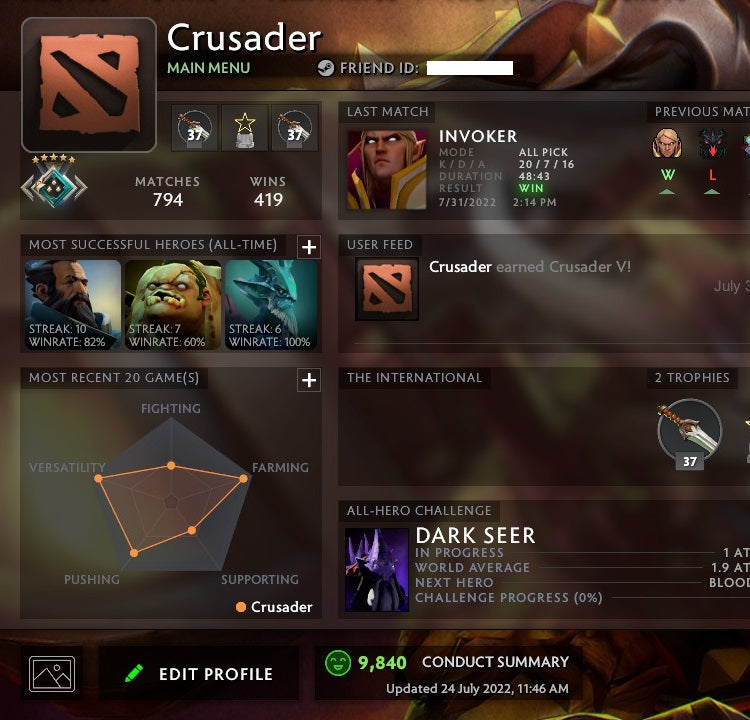 Crusader V | MMR: 2160 - Behavior: 9840