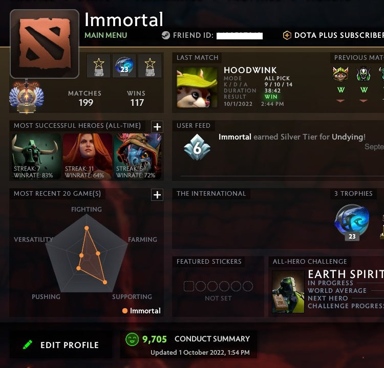 Immortal | MMR: 6120 - Behavior: 9705