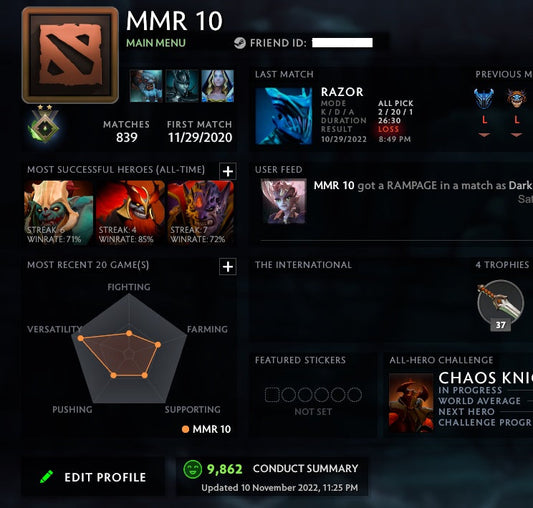 Herald II | MMR: 10 - Behavior: 9862