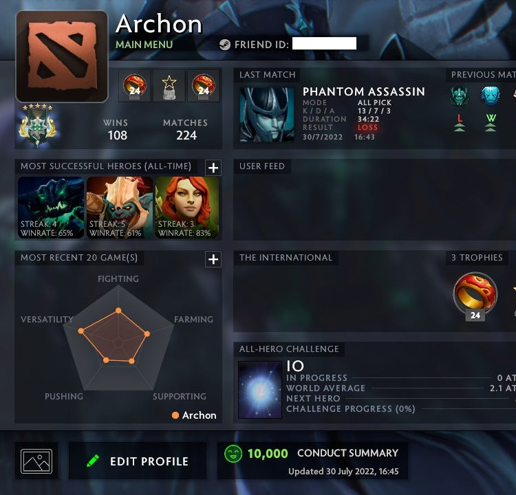 Archon V | MMR: 2980 - Behavior: 10000