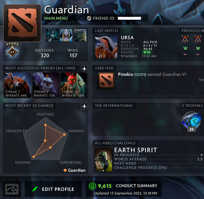 Guardian V | MMR: 1420 - Behavior: 9615