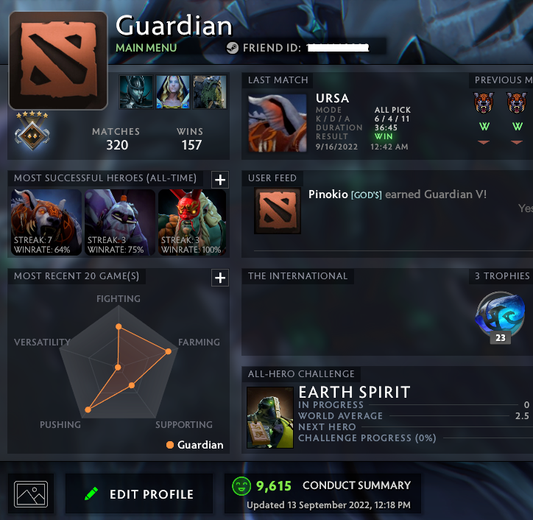 Guardian V | MMR: 1420 - Behavior: 9615