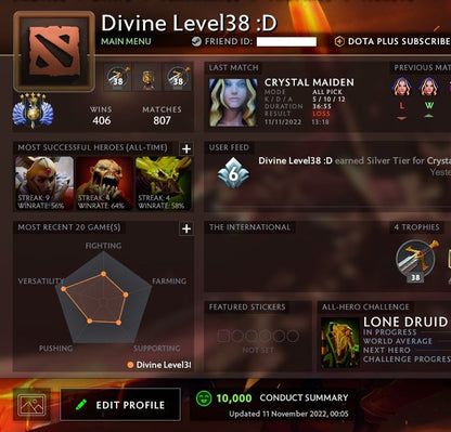 Divine V | MMR: 5380 - Behavior: 10000