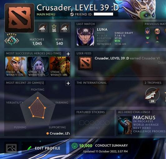 Crusader V | MMR: 2170 - Behavior: 10000